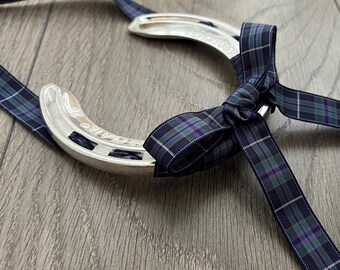 Personalised Scottish Tartan Lucky Horseshoe, Good Luck Gift, Traditional Keepsake