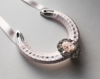 Personalised Wedding Horseshoe: Lucky Charm Gift with Diamanté Cameo