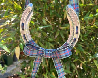 Personalised Scottish Tartan Wedding Horseshoe, Good Luck Gift Traditional Keepsake