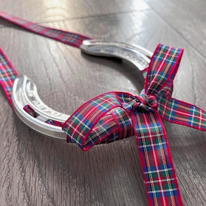 Personalised Scottish Tartan Wedding Horseshoe, Good Luck Gift Traditional Keepsake
