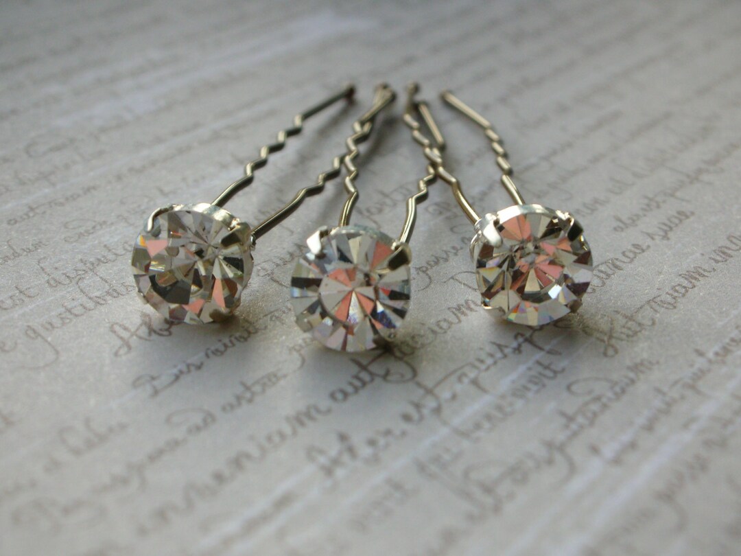Diamante Hair Pins Wedding Hair Hair Pin Set set of 3 Etsy