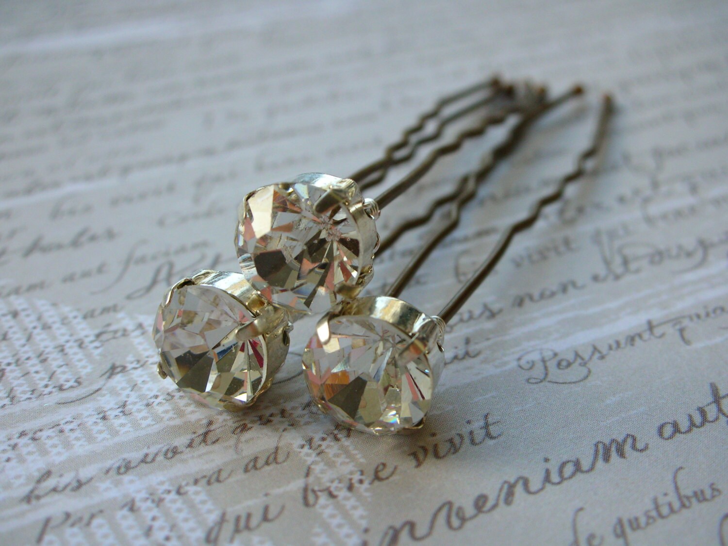Diamante Hair Pins Wedding Hair Hair Pin Set set of 3 Etsy