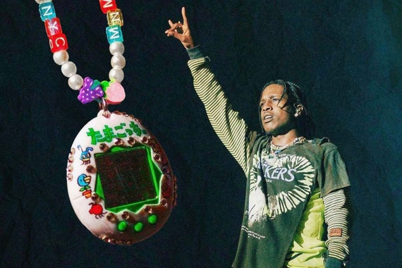 One of a Kind ASAP ROCKY Tamagotchi Like Knock up Beaded Necklace
