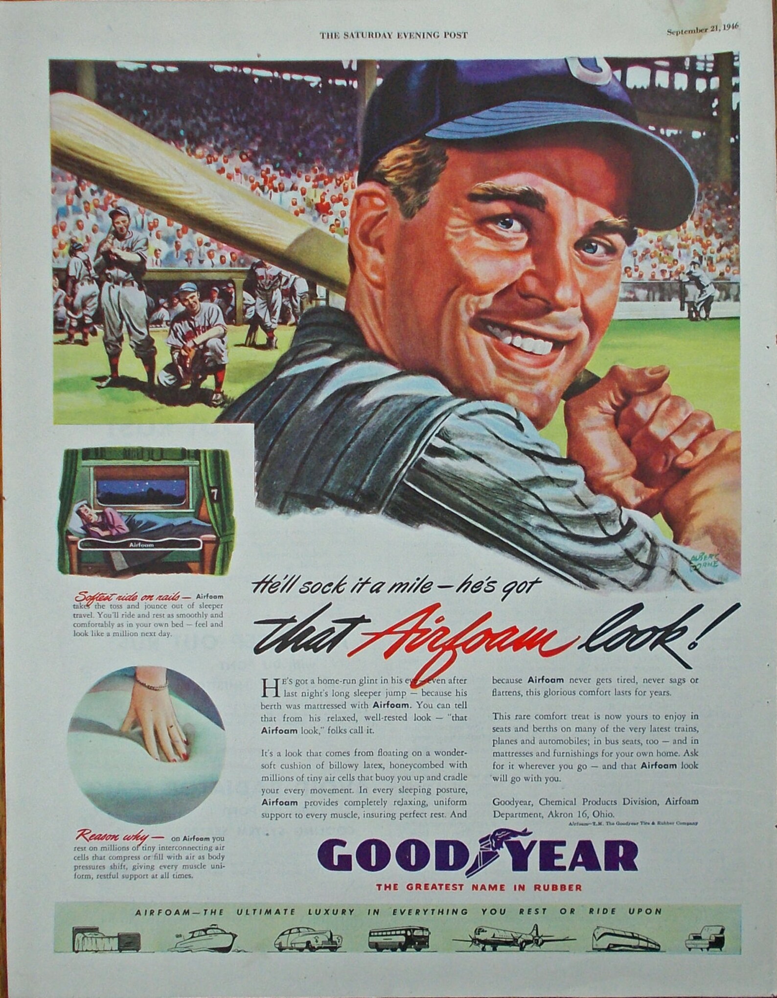 Vintage Print Ad from sept. 21 1946 of ballplayer with bat Etsy