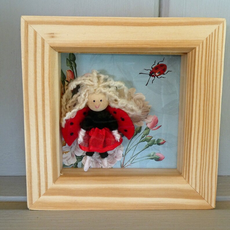 Fairy Fairy Decoration Box Frame Shadow Box Ladybug Handmade Etsy