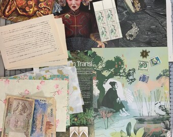 Asian Themed, 25-piece Junk Journal, Ephemera, Scrapbooking, Collaging, Paper Craft, Mixed-media