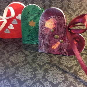 Keepsake Heart Book, an artist book with unique folded pages of poetry, romantic gift, Valentine&#39;s Day