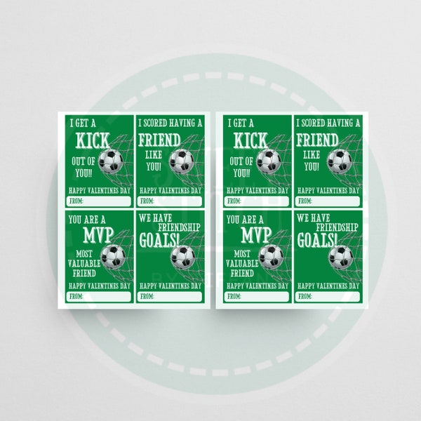 Printable Soccer Valentines Day Cards - Sports Valentines Day Cards- Goalie Valentines Day Cards- Instant Download