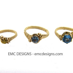 6mm Birthstone Ring in 14 Karat Gold Filled Wire image 5