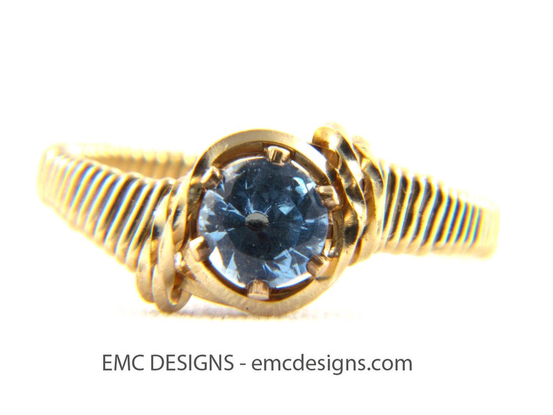 6mm Birthstone Ring in 14 Karat Gold Filled Wire image 3