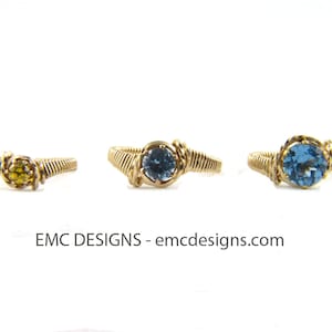 6mm Birthstone Ring in 14 Karat Gold Filled Wire image 4