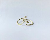 Wire Wave Ring Ocean Ring Beach Ring Surfer Ring Gold Adjustable Ring Nautical Ring