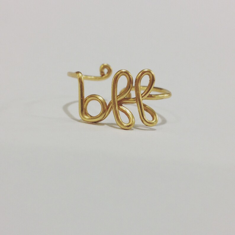 BFF Ring Best Friend Ring adjustable gold custom ring best friends matching rings