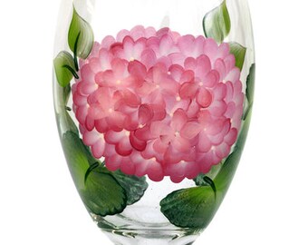 Goblet - Pink Hydrangeas Hand Painted