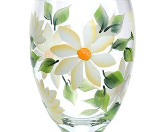 Goblet - White Daisy Hand Painted