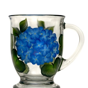 Cafe Mug - Classic Hydrangeas Coffee Mug Hand Painted