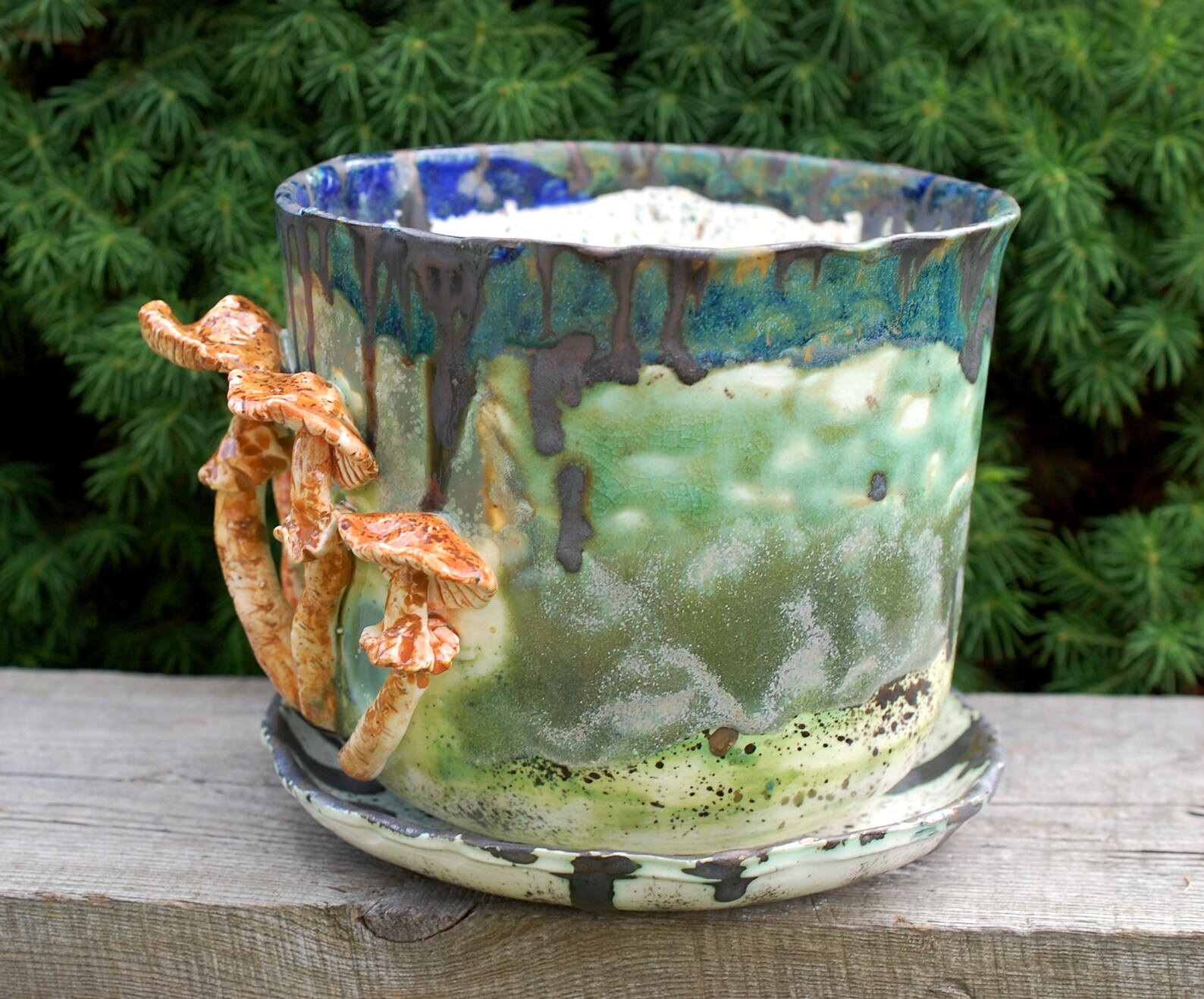 Plant pot Mushroom figurines Ornamental flowerpot Picturesque Etsy