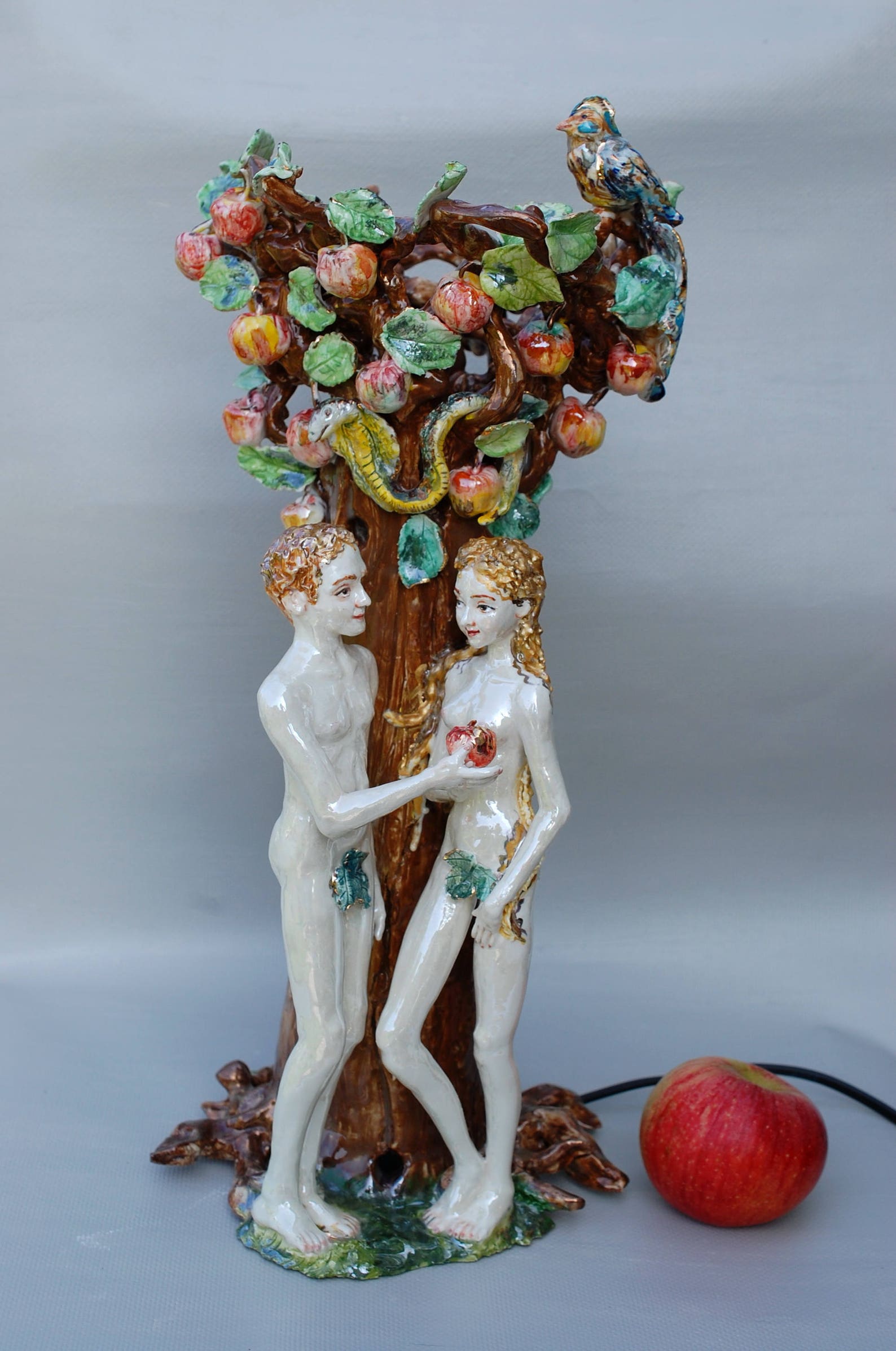Adam and Eve Lamp ceramic Night light Ceramic sculpture Nude Etsy