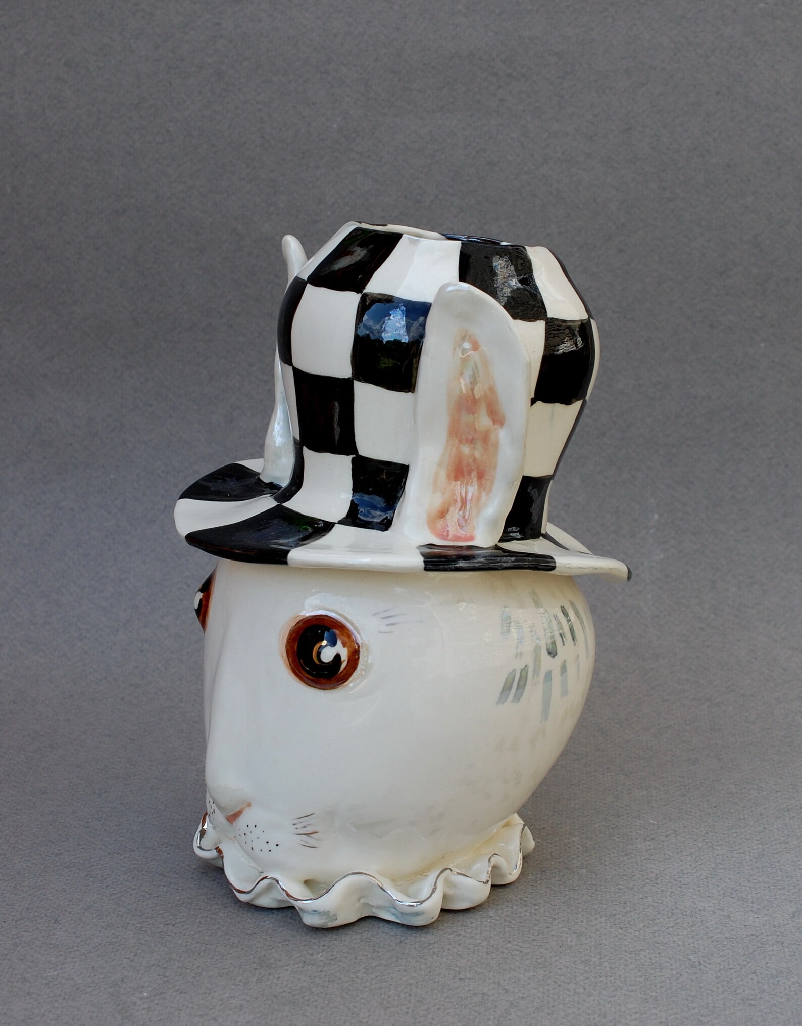 Porcelain vase Alice in Wonderland Ceramic figurine Rabbit Etsy