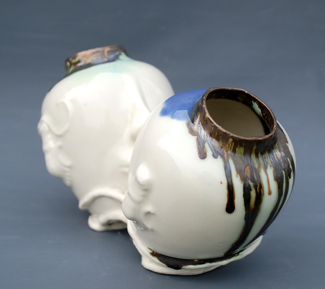 Double vase Kiss Ceramic Art Object Couple in love Porcelain Etsy