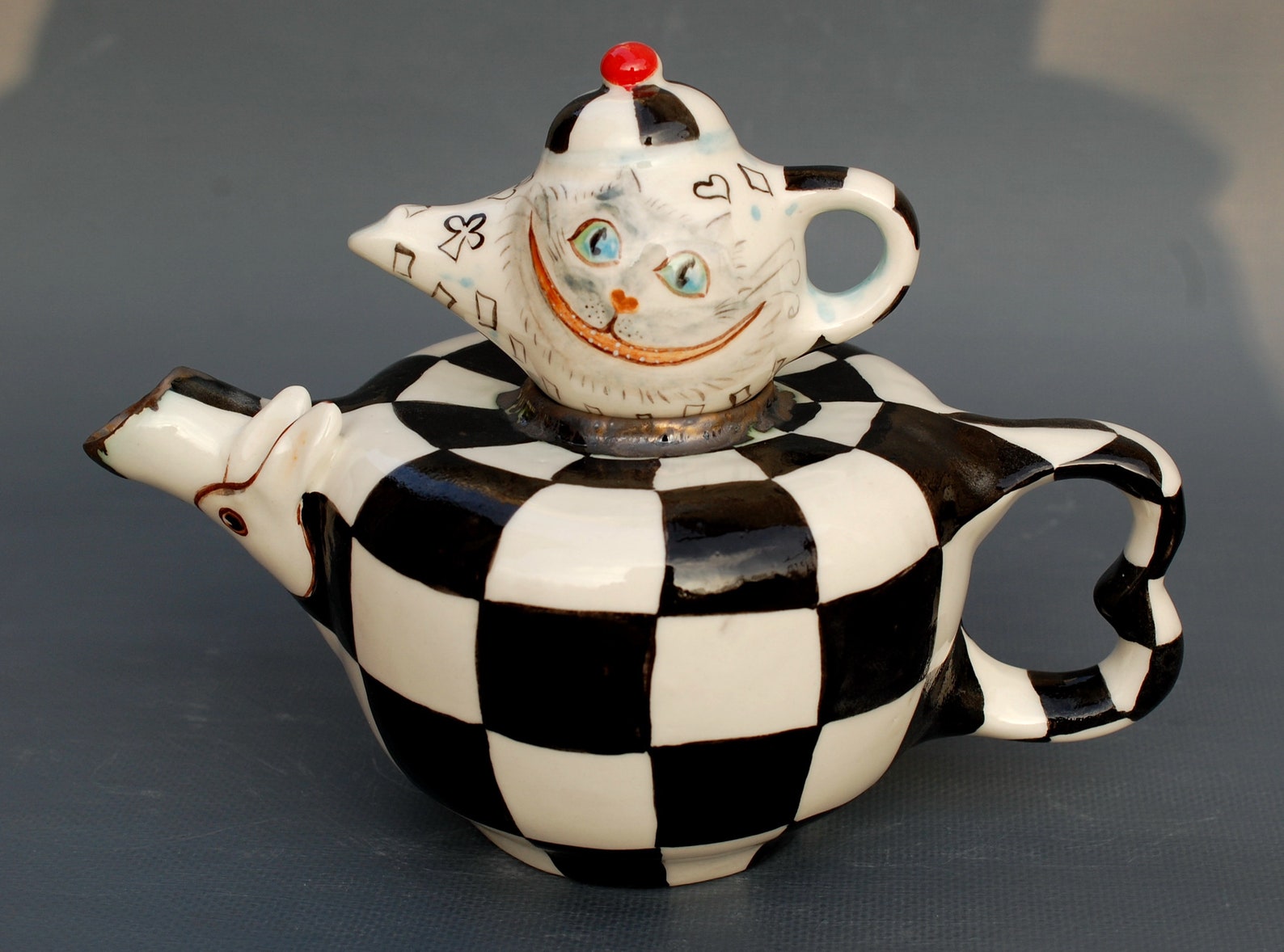 Art Teapot Alice in Wonderland Ceramic Handmade Teapot Etsy