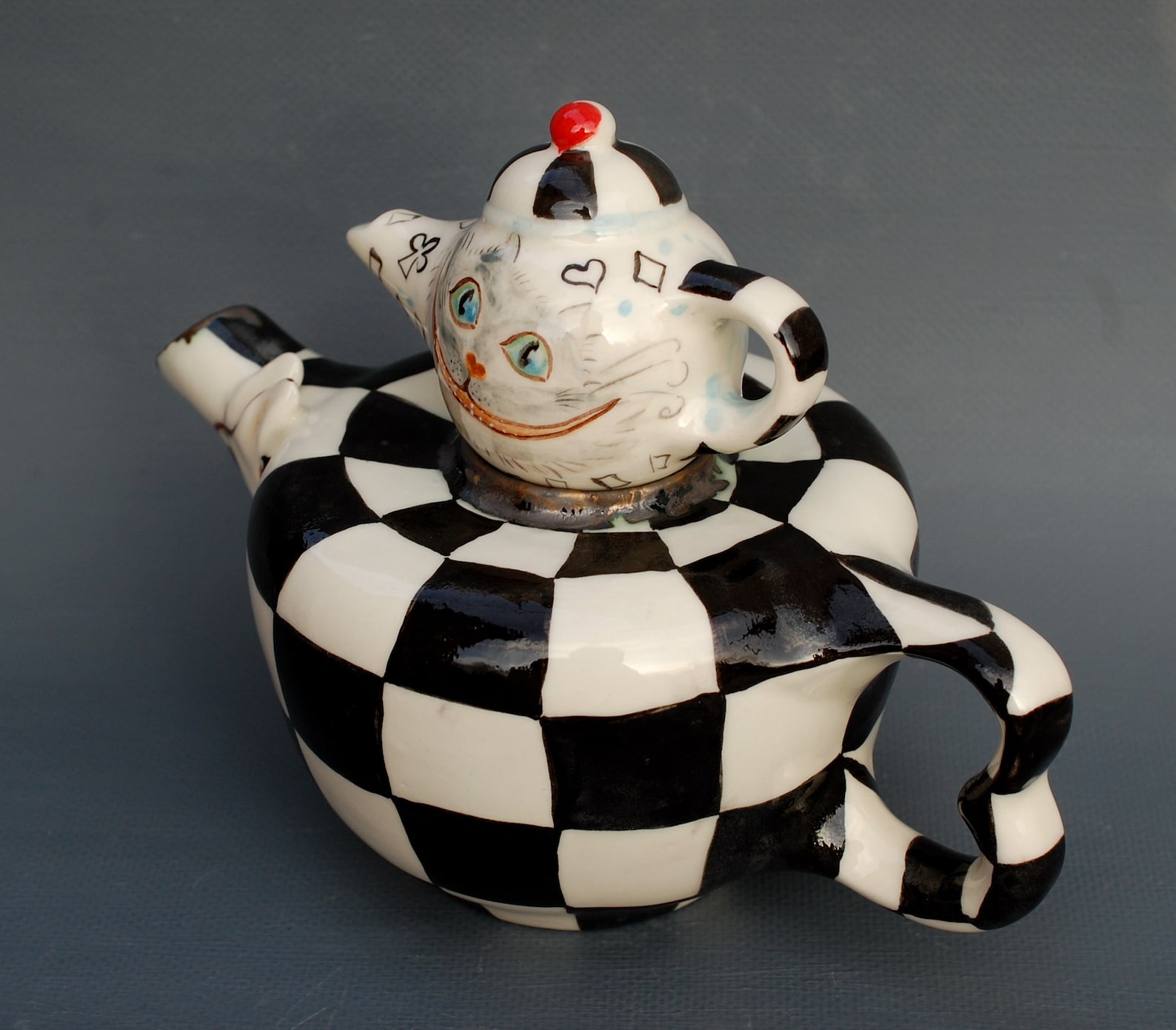 Art Teapot Alice in Wonderland Ceramic Handmade Teapot Etsy