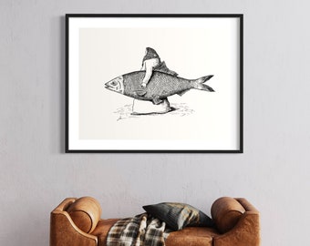 Fish print, Fish art, Feminist wall art, Printable wall art, Wall art trendy, Popular wall art, Witchy wall art, Nurse wall art