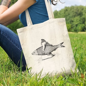 Lady on market - Natural Tote Bag