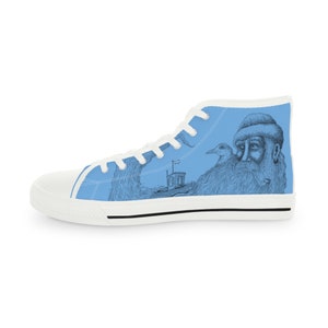 IllustrationHigh Top Sneakers, Wal, Geschenk, Modischer Schuh, Illustration, Tattoo, Gothic, Schwarz und Weiß, Modischer Schuh, Gothic Schuhe