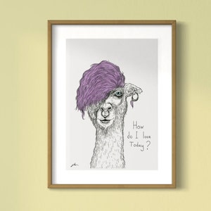 Lama Druck, Vintage Kunst, Maximalist Stil, Druckbare Kunst, Wand Dekoration, Wohndekoration, Büro Dekoration, Vintage Poster, Tier Kunst, Halloween