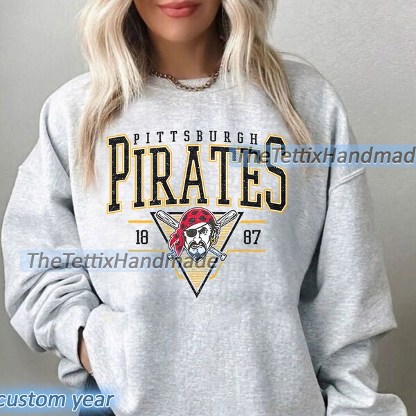 Vintage Pittsburgh Pirates Sweatshirt | Pittsburgh Baseball Shirt | Pittsburgh EST 1887 Sweatshirt | Vintage Baseball Fan Shirt