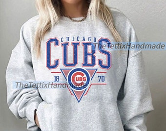 Vintage Chicago Cubs Sweatshirt | Chicago Baseball Shirt | Chicago EST 1870 Sweatshirt | Vintage Baseball Fan Shirt