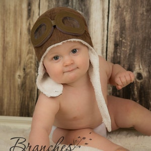 Baby Aviator Hat Toddler pilot hat bomber hat childs aviator with goggles personalized child's hat baby photo prop 1st birthday photos image 7