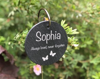 Memorial Garden Slate and Hook / Baby loss / Adult Loss / Memorial Plaque / Bereavement Gift / Garden Memorial