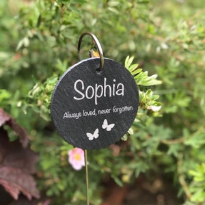 Memorial Garden Slate and Hook / Baby loss / Adult Loss / Memorial Plaque / Bereavement Gift / Garden Memorial