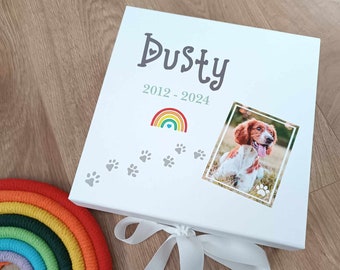 Pet Memory Box | Rainbow Bridge Memory Box | Pet Keepsake Box | Loss of Dog Gift