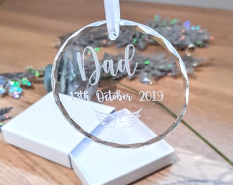 Memorial Christmas Tree Ornament | Bereavement Christmas Bauble | Glass Hanging Decoration | Christmas Tree Ornament