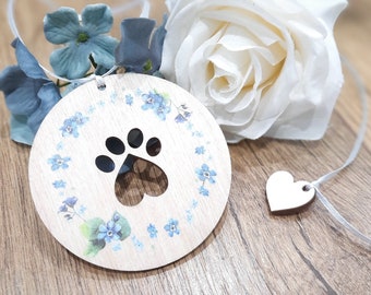 Cremation Paw Print Heart - Pet Loss / Sympathy Gift / Heart in their Hand / Forget Me Not / Loss of Beloved Pet