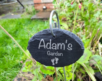 Baby loss Memorial Garden Slate and Hook / Baby loss / Oval Memorial Plaque / Bereavement Gift / Garden Memorial