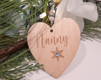Heart Christmas Tree Ornament | Personalised Tree Decoration | Personalised Heart | Name Tag | Christmas Heart