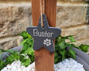 ÉTOILE commémorative d'un animal de compagnie / Perte d'animal de compagnie / Plaque commémorative / Perte d'un chien / Décoration d'arbre / Cadeau de deuil d'animal de compagnie