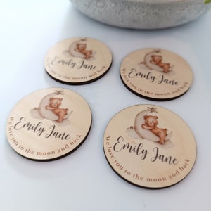 15 Funeral Favours / In Memory / Love you to the moon and back Funeral Tokens / Personalised Fridge Magnet / Funeral Gift / Memorial image 5