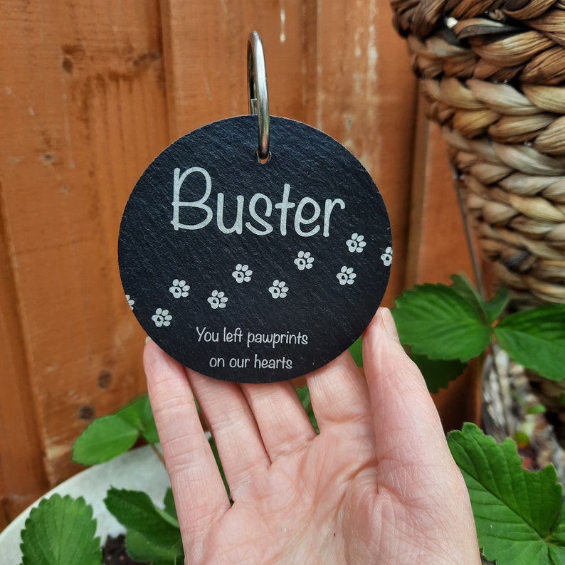 Pet Memorial Garden Slate and Hook / Pet Loss / Memorial Etsy