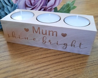 Memorial 3 Tealight Candle - Personalised / Remembrance / Loss of a loved one