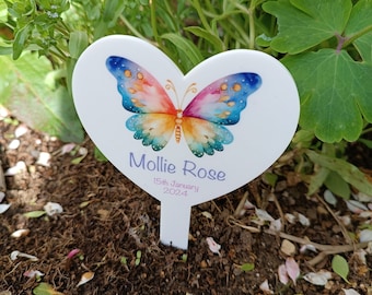 Personalised Grave Marker | In Memory Of | Baby Grave | Child Grave | Butterfly Memorial