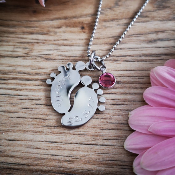 personalised feet necklace