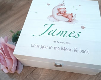 Personalised Memory Box | Love you to the Moon and Back | New Baby | Keepsake Box / Baby Loss