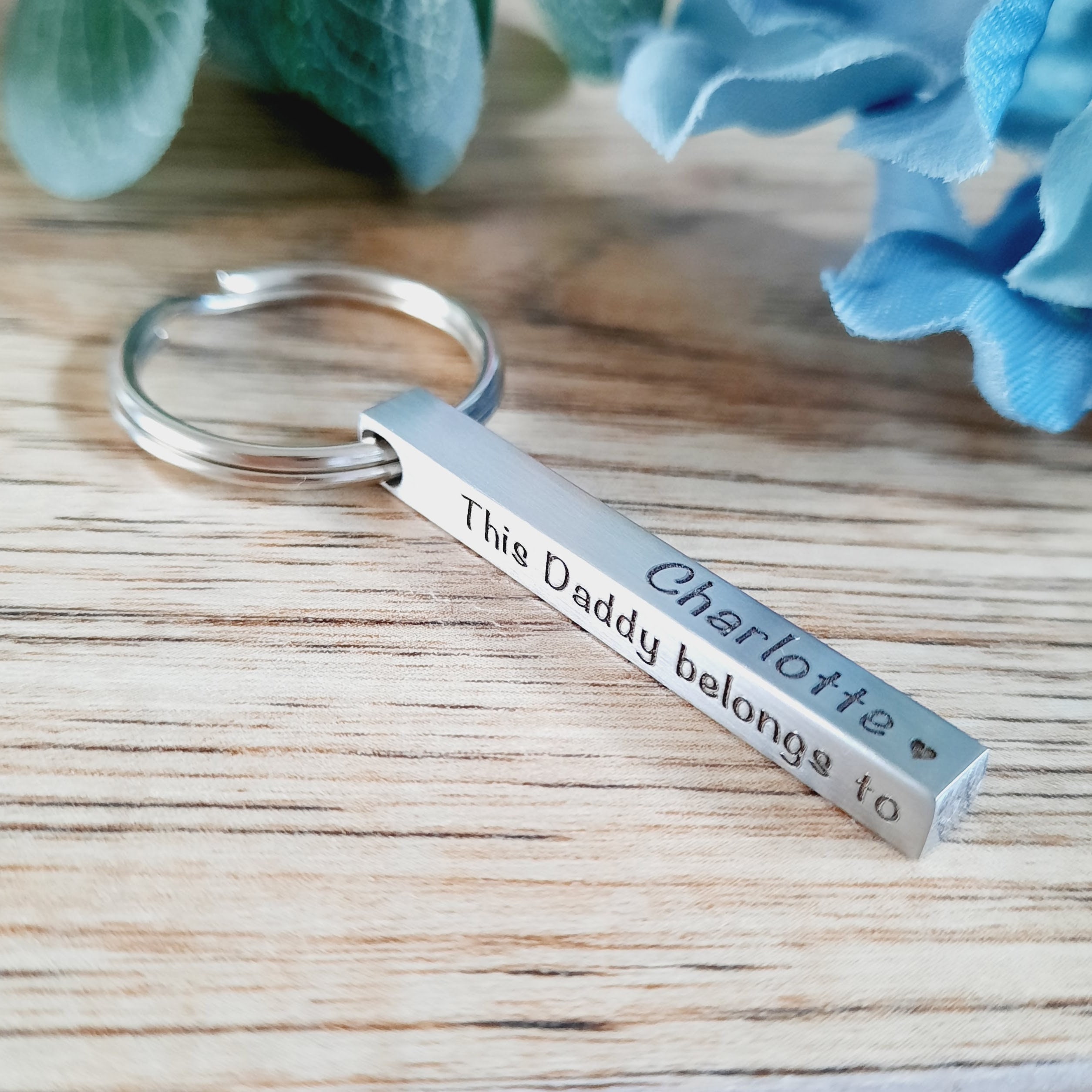 Personalised Bar Keyring - 4 Sided Bar / Name Keyring / Name Bar