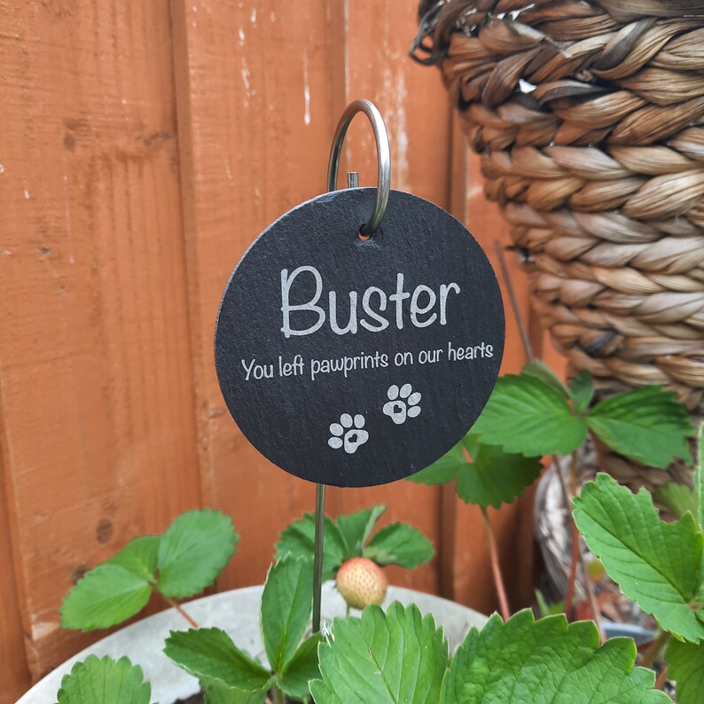 Pet Memorial Garden Slate and Hook / Pet Loss / Memorial Etsy