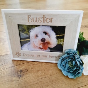 Wooden Personalised Photo Frame - Memorial / Pet Loss / Bereavement / Loss of Dog